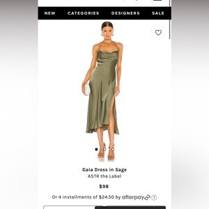 Astr The Label Gaia Dress in Sage